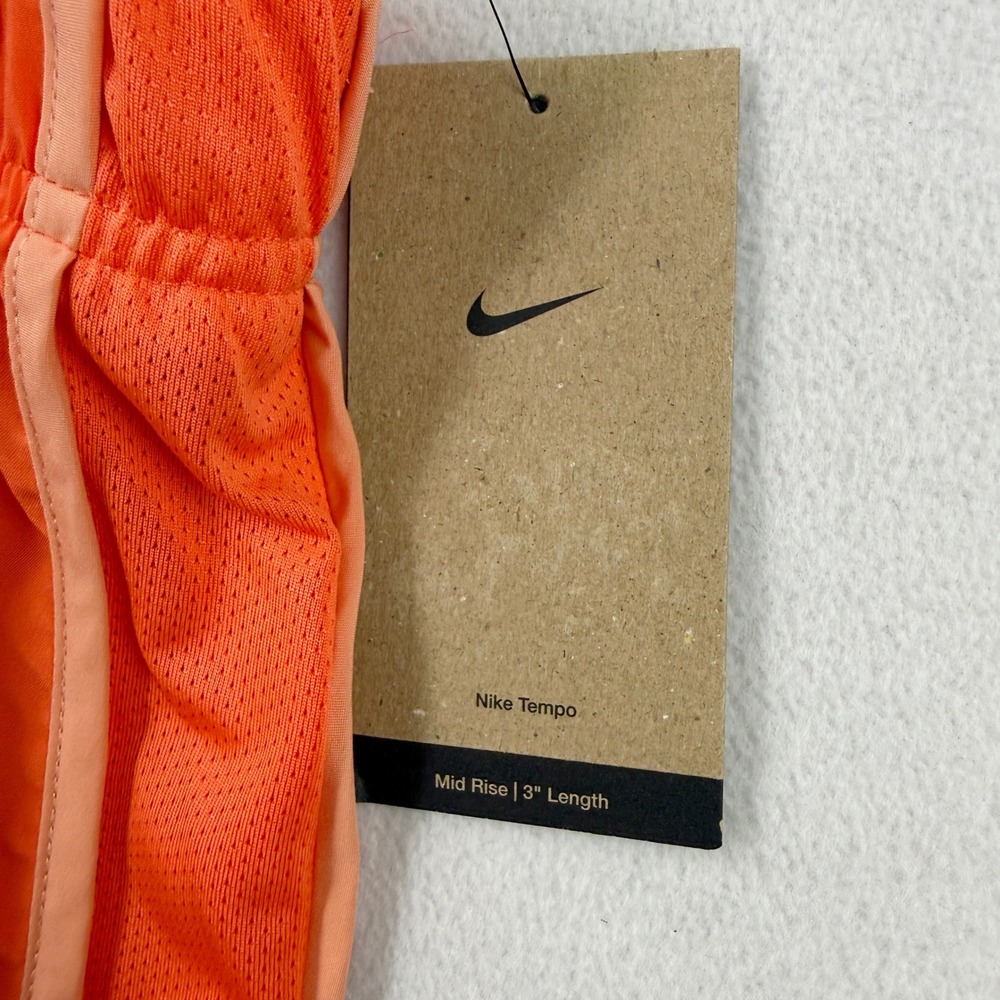 Nike Tempo Women Brief-Lined Running Short Size L Turf Orange Midrise HM6096-842 - Picture 3 of 8